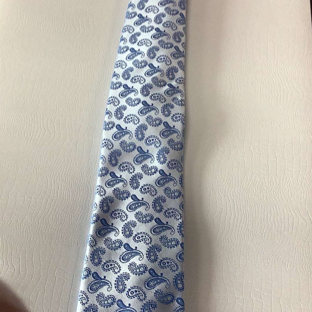Zianetti Blue Paisley Silk Tie XLong