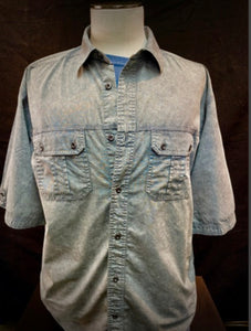 ROptions Short Sleeve Silver Washed Poplin Shirt