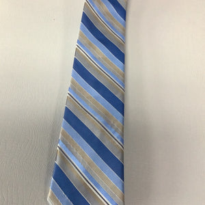 Zianetti Men’s Silk Tie Blue Tan Stripe