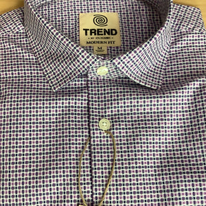 FX Fusion Trend Modern Fit Dress Shirt - Purple Geo - T706