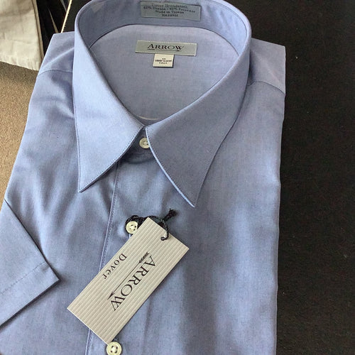 Arrow Medium Blue Short Sleeve Dress Shirt