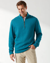 Load image into Gallery viewer, Big &amp; Tall Tommy Bahama Flipshore Half Zip Reversible - Ink Blue Heather

