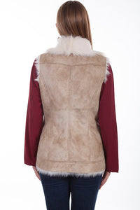 Scully Ladies Vest with Fur Collar